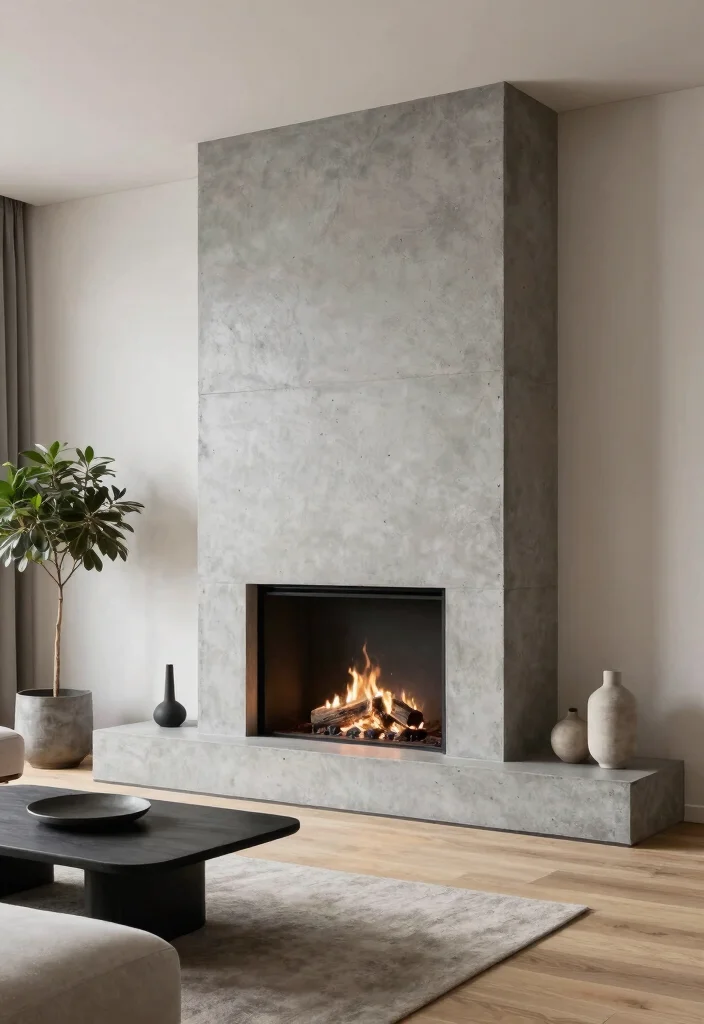 16 Fireplace Ideas Modern with Sleek Contemporary Appeal 29 16 Fireplace Ideas Modern with Sleek Contemporary Appeal 9. Sleek Concrete Fireplaces 0