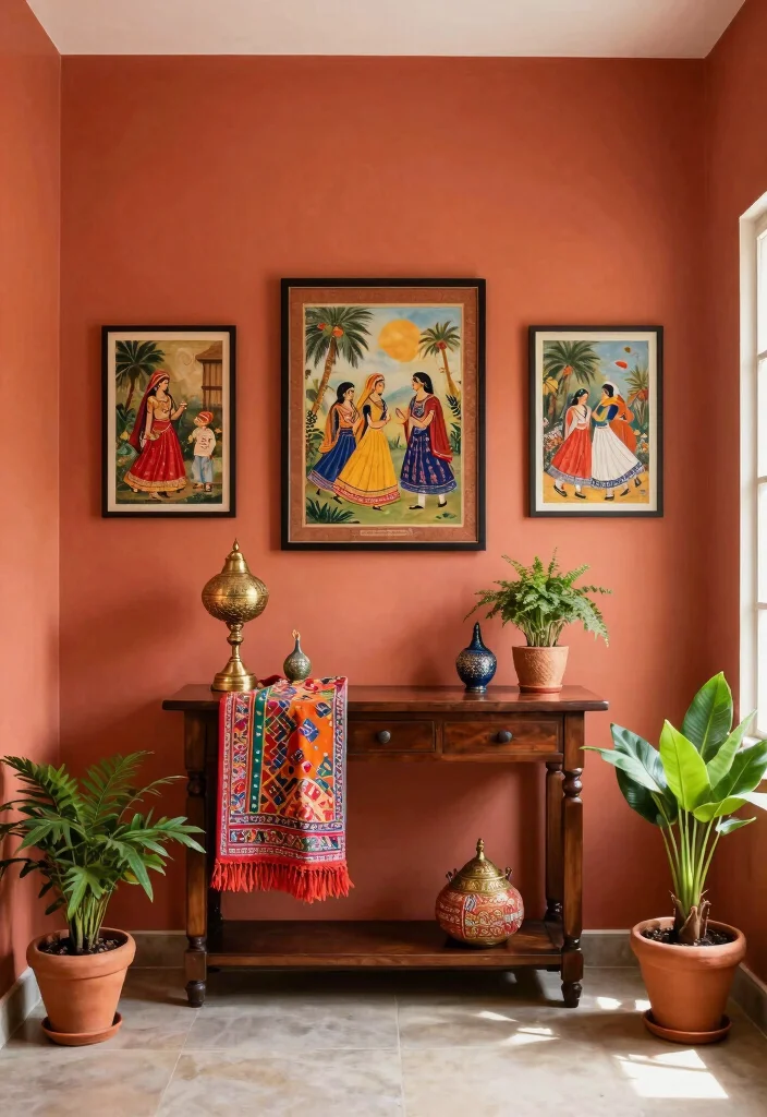 16 Foyer Ideas Entryway Indian Modern with Warm Contemporary Style 1. Vibrant Color Palettes 0