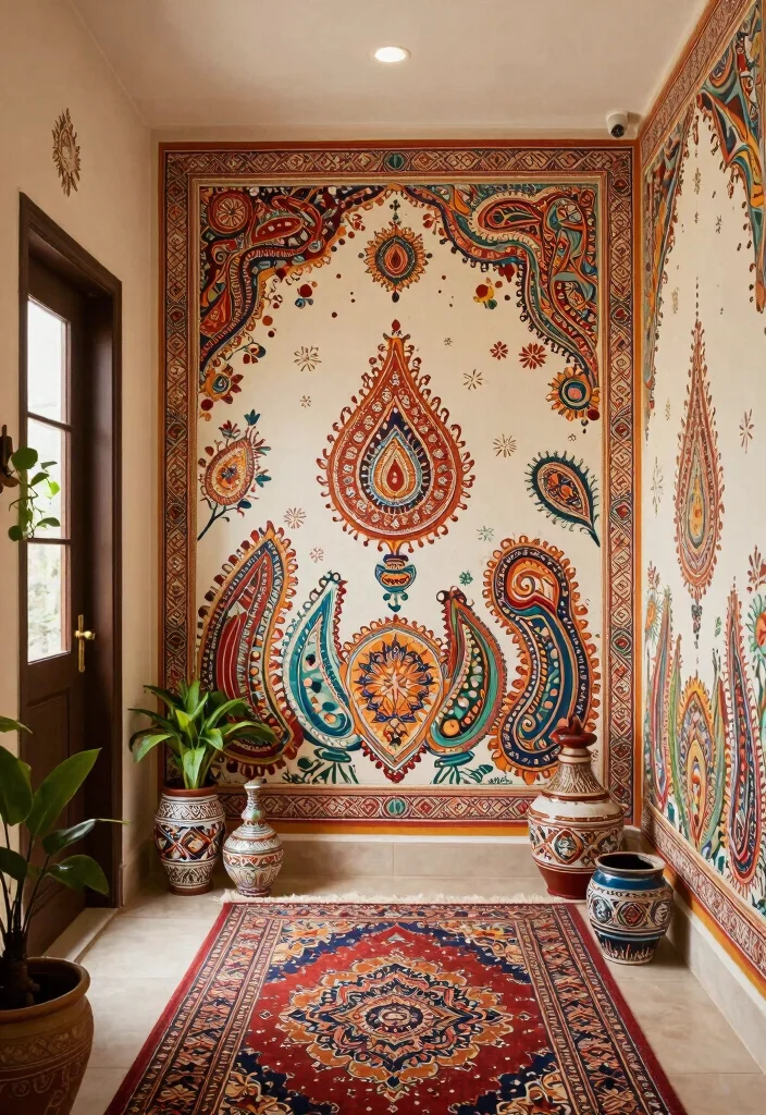 16 Foyer Ideas Entryway Indian Modern with Warm Contemporary Style 2. Traditional Indian Motifs 0