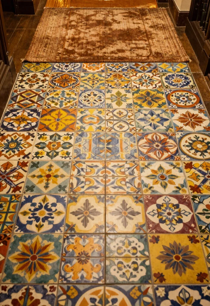 16 Foyer Ideas Entryway Indian Modern with Warm Contemporary Style 7. Artistic Floor Designs 0