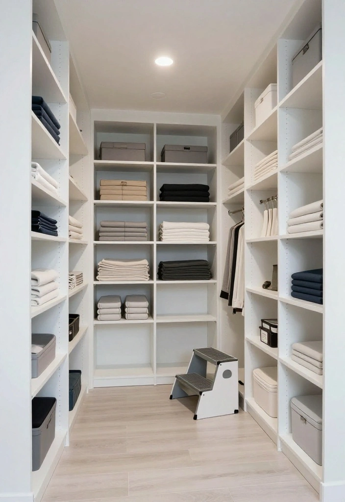 16 L Shape Walk In Closet Ideas for Efficient Layout Planning 11. Vertical Storage for Optimal Use of Space 0