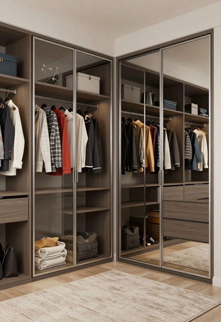 16 L Shape Walk In Closet Ideas for Efficient Layout Planning 6. Sliding Doors for Space Efficiency 0