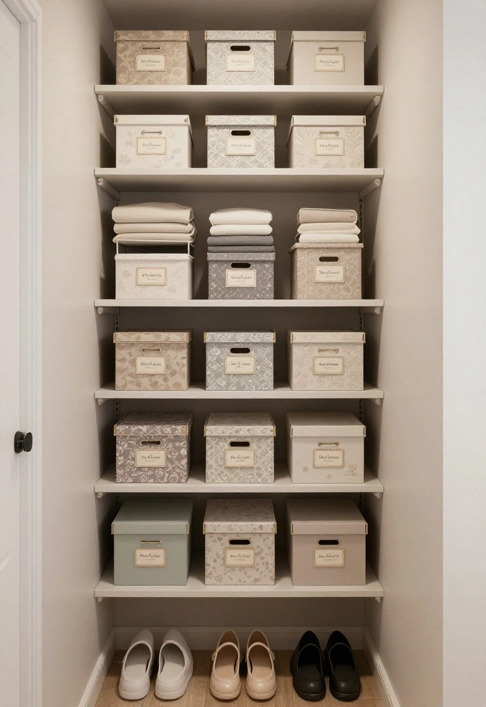 16 Narrow Walk In Closet Ideas Layouts That Actually Flow Well 61 16 Narrow Walk In Closet Ideas Layouts That Actually Flow Well 11. Boxed Storage for Hidden Clutter 0