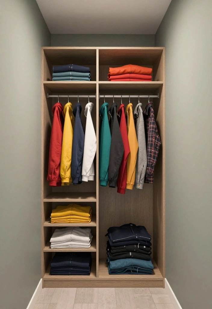 16 Narrow Walk In Closet Ideas Layouts That Actually Flow Well 26 16 Narrow Walk In Closet Ideas Layouts That Actually Flow Well 6. Color Coding for Easy Access 0