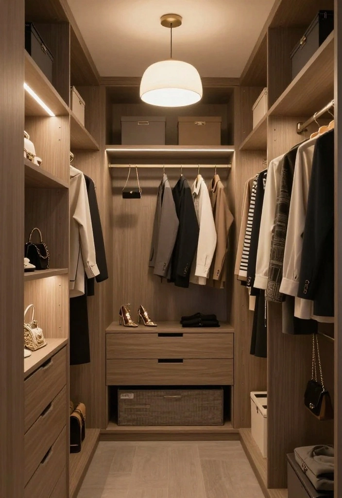 16 Narrow Walk In Closet Ideas Layouts That Actually Flow Well 38 16 Narrow Walk In Closet Ideas Layouts That Actually Flow Well 8. Smart Lighting Solutions 0