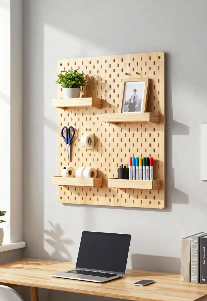 16 Office Storage Ideas for Small Spaces That Stay Organized 3. Pegboards for Customized Organization 0