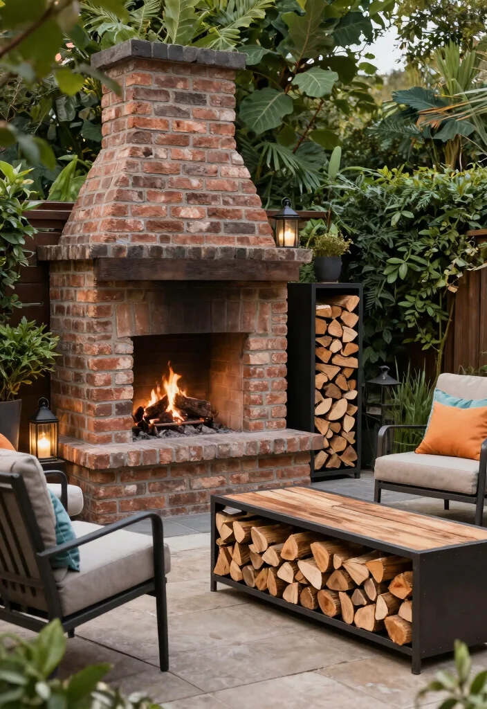 16 Outdoor Fireplace Ideas for Cozy Backyard Gatherings 52 16 Outdoor Fireplace Ideas for Cozy Backyard Gatherings 12. Firewood Storage and Fireplace Combo 0