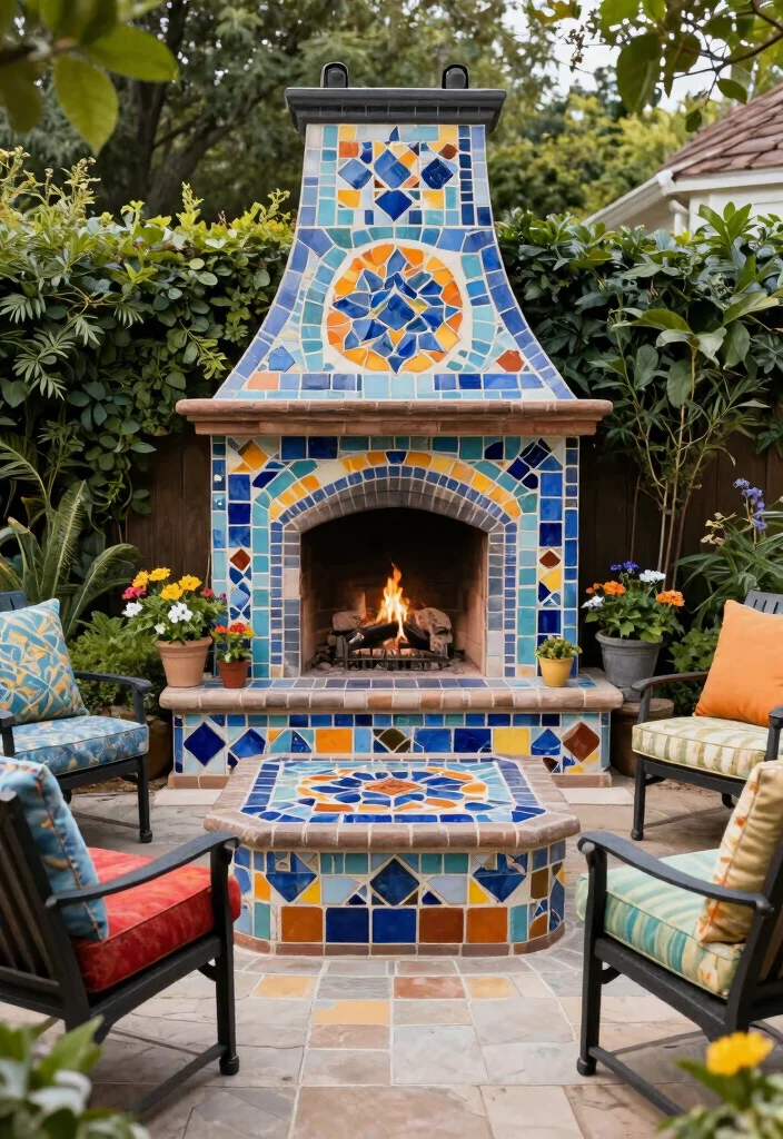 16 Outdoor Fireplace Ideas for Cozy Backyard Gatherings 53 16 Outdoor Fireplace Ideas for Cozy Backyard Gatherings 13. Tiled Outdoor Fireplace 0