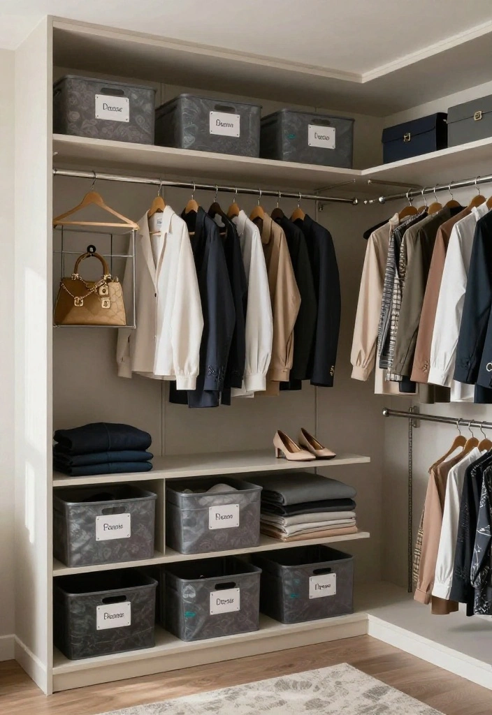 16 Walk in Closet Ideas Master Suite with Calm Luxury Organization 14. Seasonal Rotation for Practical Organization 0
