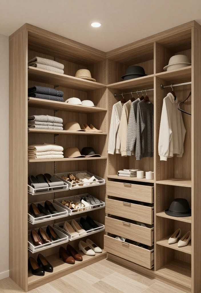 16 Walk in Closet Ideas Master Suite with Calm Luxury Organization 4. Smart Storage Solutions for Every Corner 0
